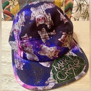 MRKT CRSHR 5 panel print hat Cats in Space x Limited Run Spencer’s collab
